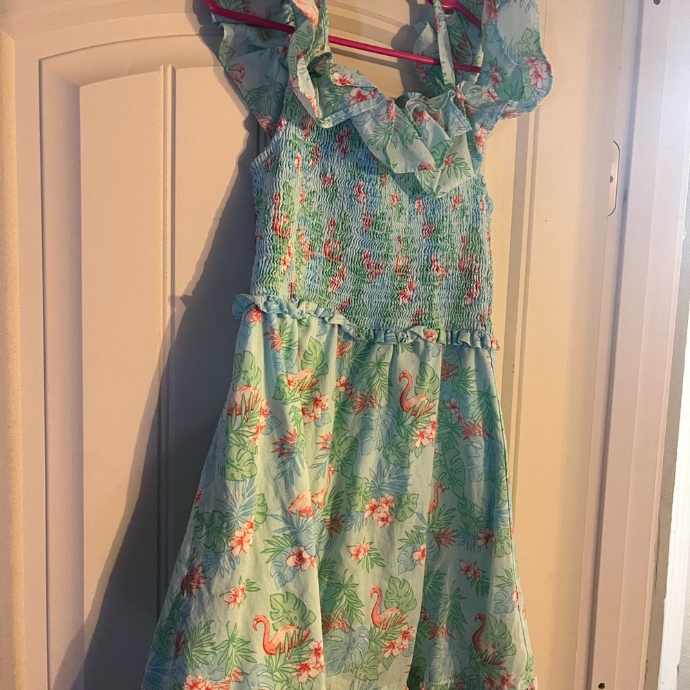Floral flamingo Ruffle Kids Dress Janie and Jack